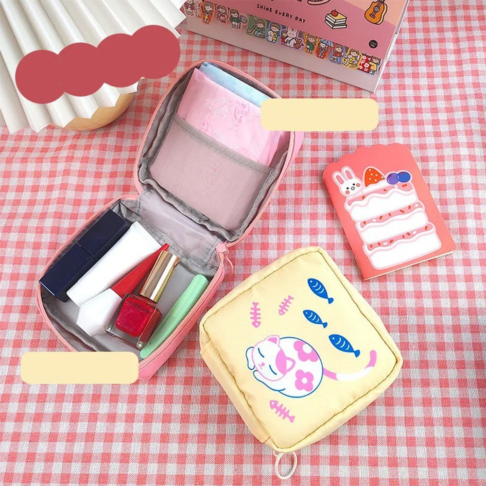 (10x10x4cm) Hygiene Bag Cosmetic Handbags Toiletry Organizer Bag - Pink