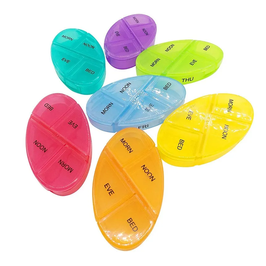 2-Pack: Weekly Pill Organizer 4 Times-A-Day