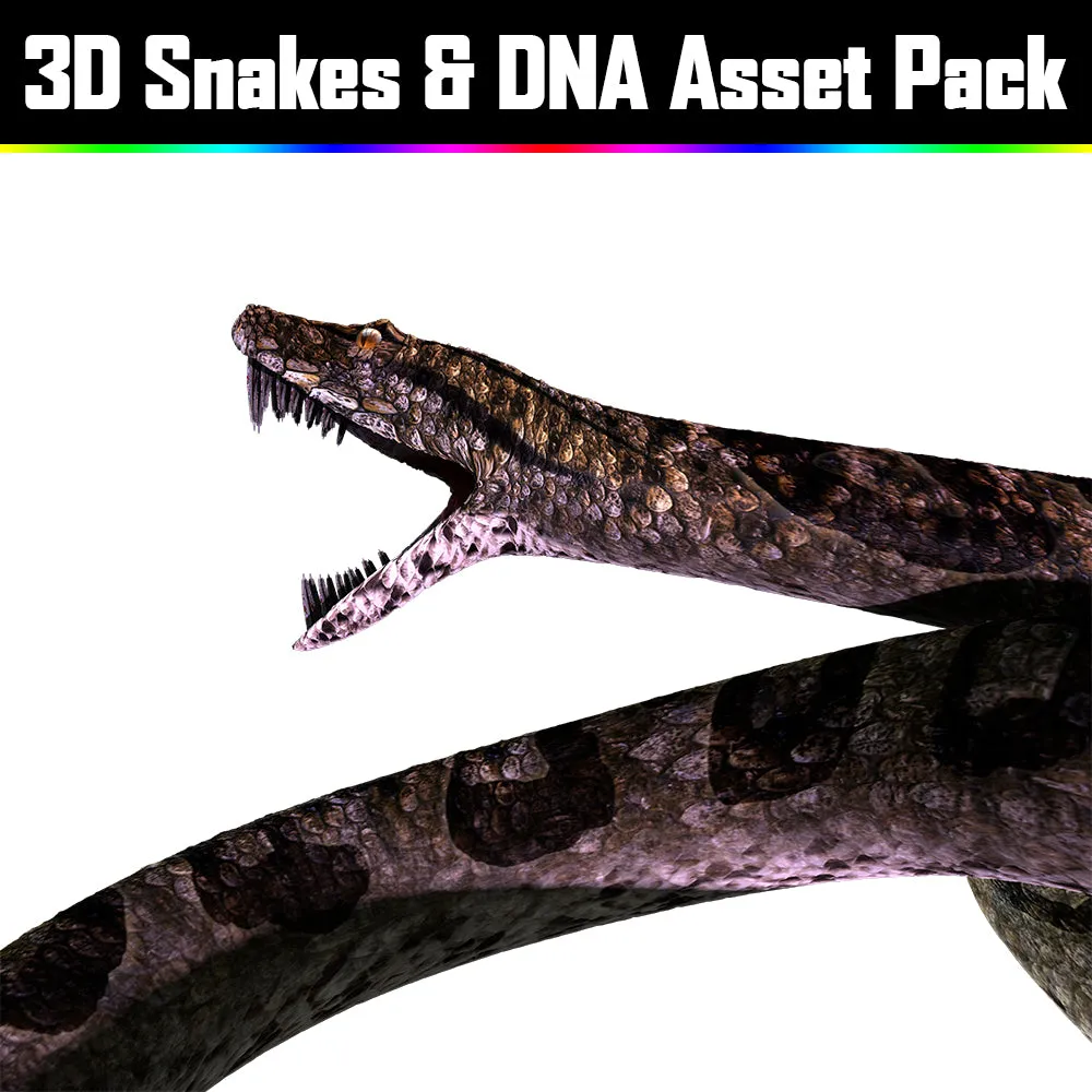 3D Snakes & DNA Pack - Psychedelic Art Graphic Assets
