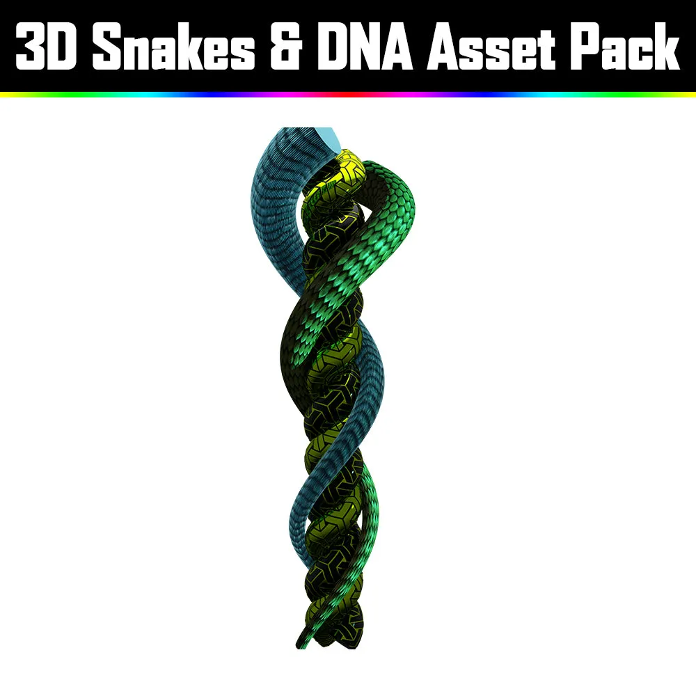 3D Snakes & DNA Pack - Psychedelic Art Graphic Assets