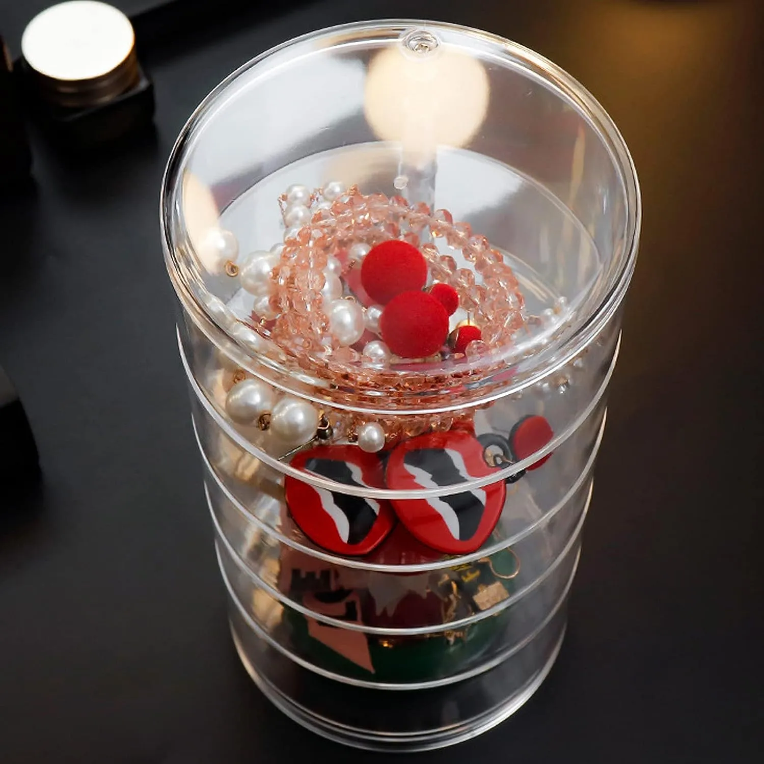 5 Layers Transparent Rotating Jewelry Storage Box Organizer Jn-098