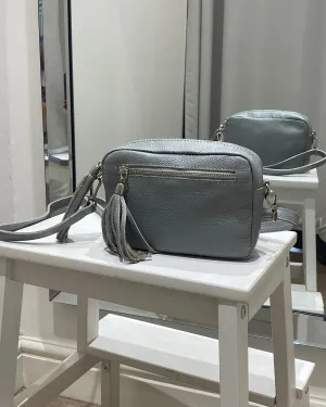 Alison Leather Camera Bag - Light Grey
