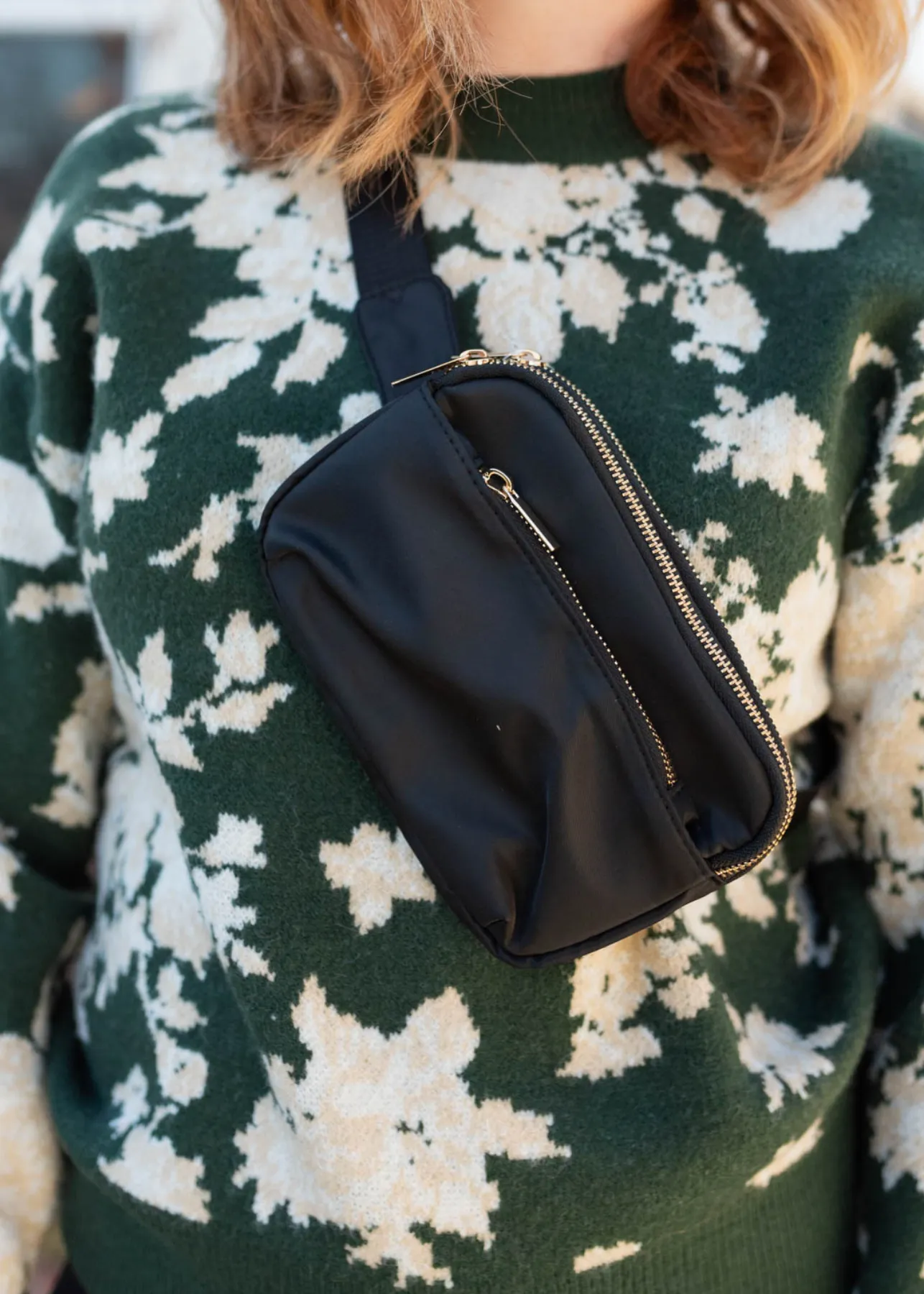 Beth Black Crossbody Fanny Pack
