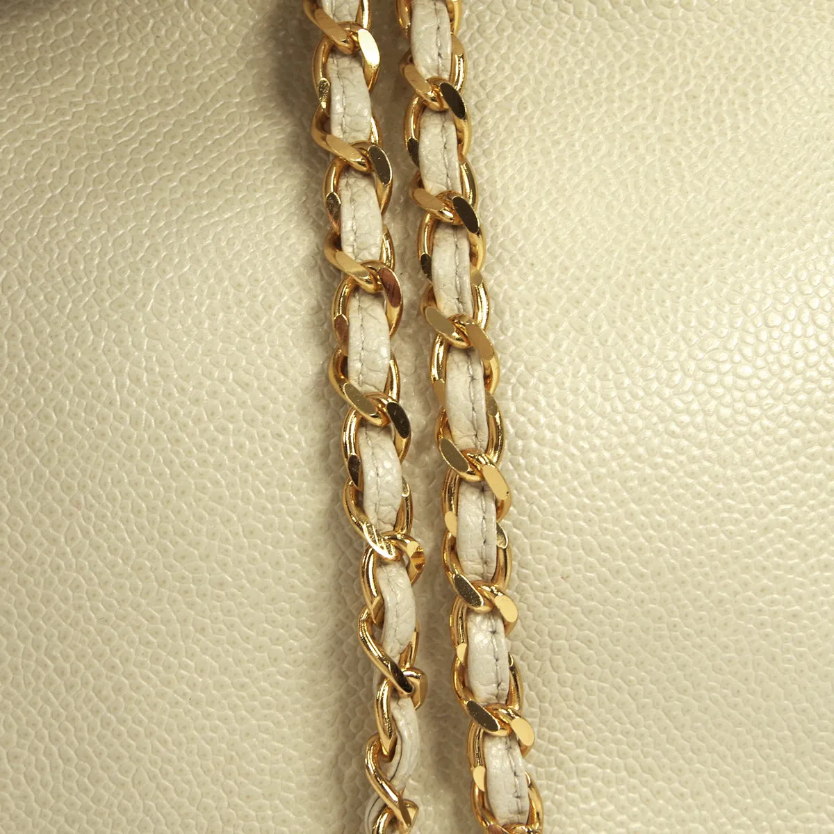CHANEL 1994-1996 Triple CC Camera Bag Small Ivory Caviar 17405