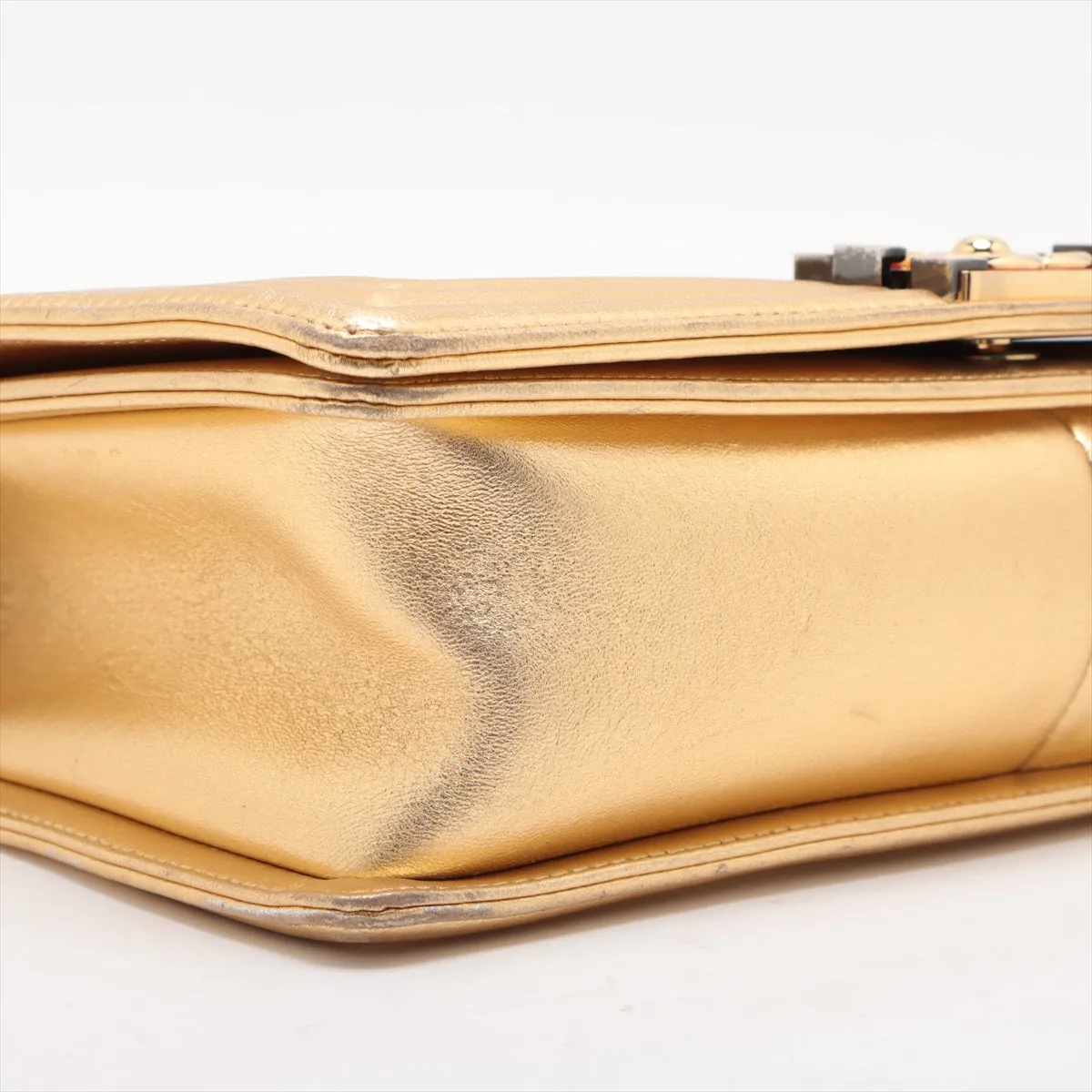 Chanel Boy Chanel 28   Chain Shoulder Bag Gold Gold  18 A92193