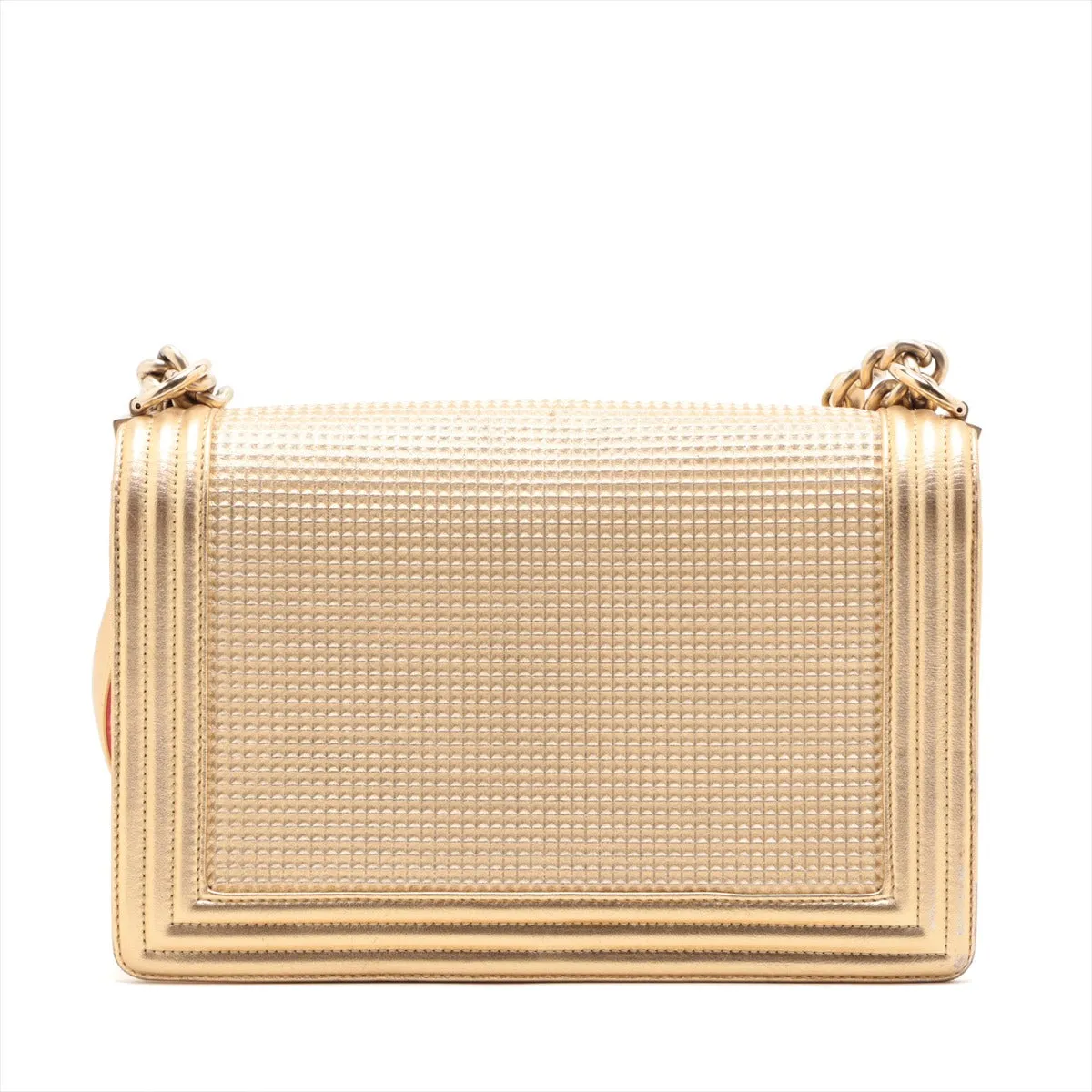 Chanel Boy Chanel 28   Chain Shoulder Bag Gold Gold  18 A92193