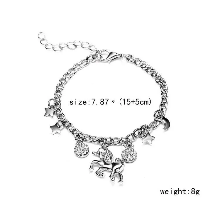 Charming Unicorn and Celestial Charms Bracelet