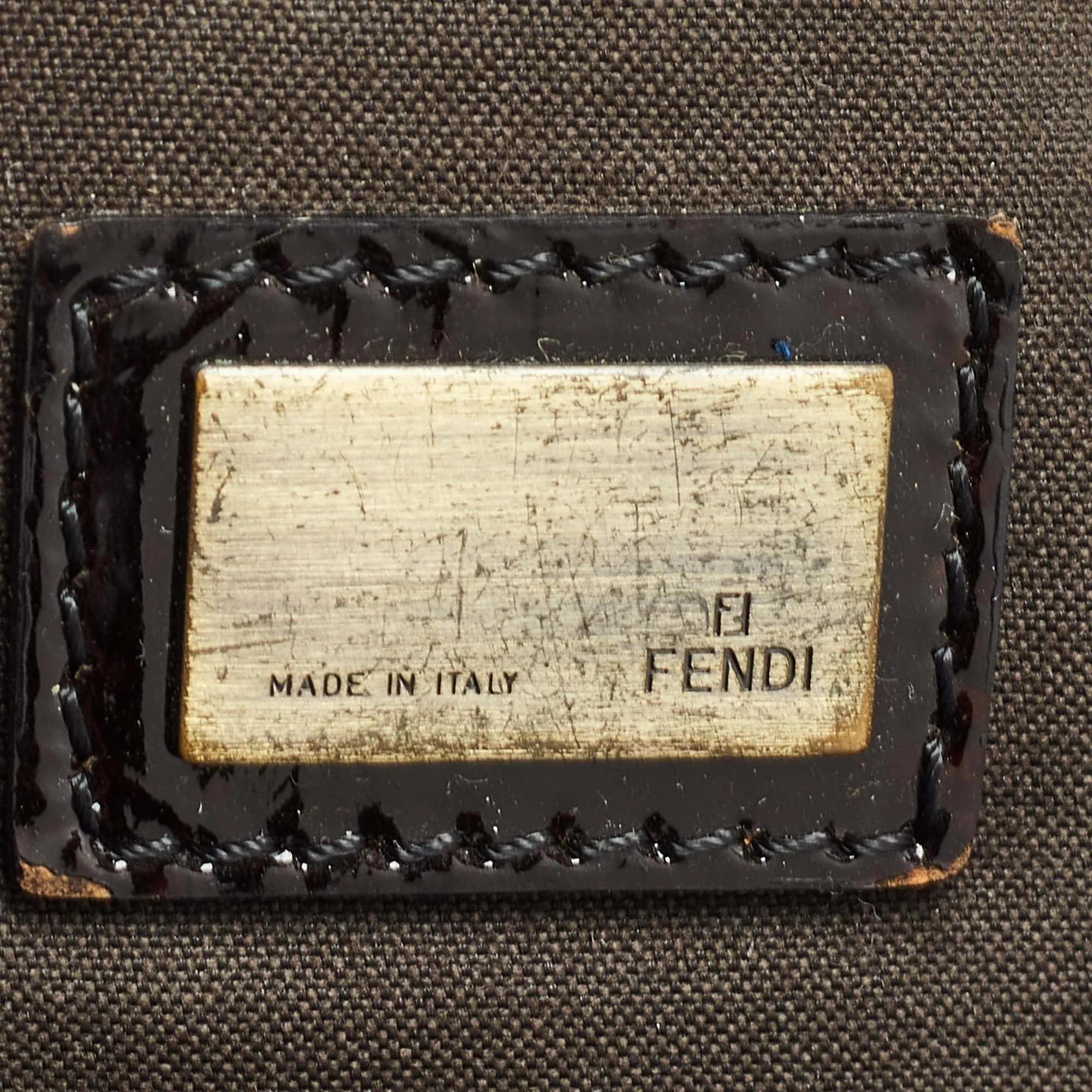 Fendi Black Zucca Canvas And Patent Leather Chef Shopper Tote