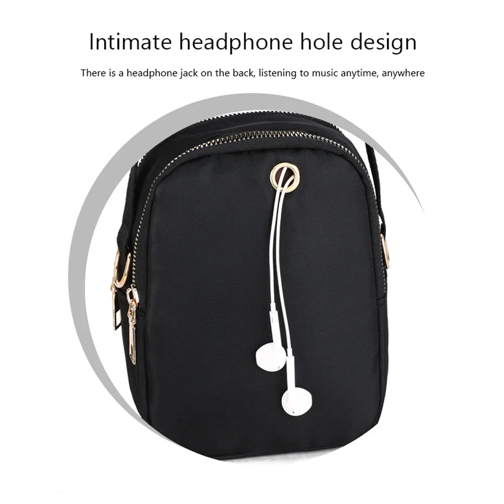 GRAZIENI Nylon Crossbody Sling Bag - Black