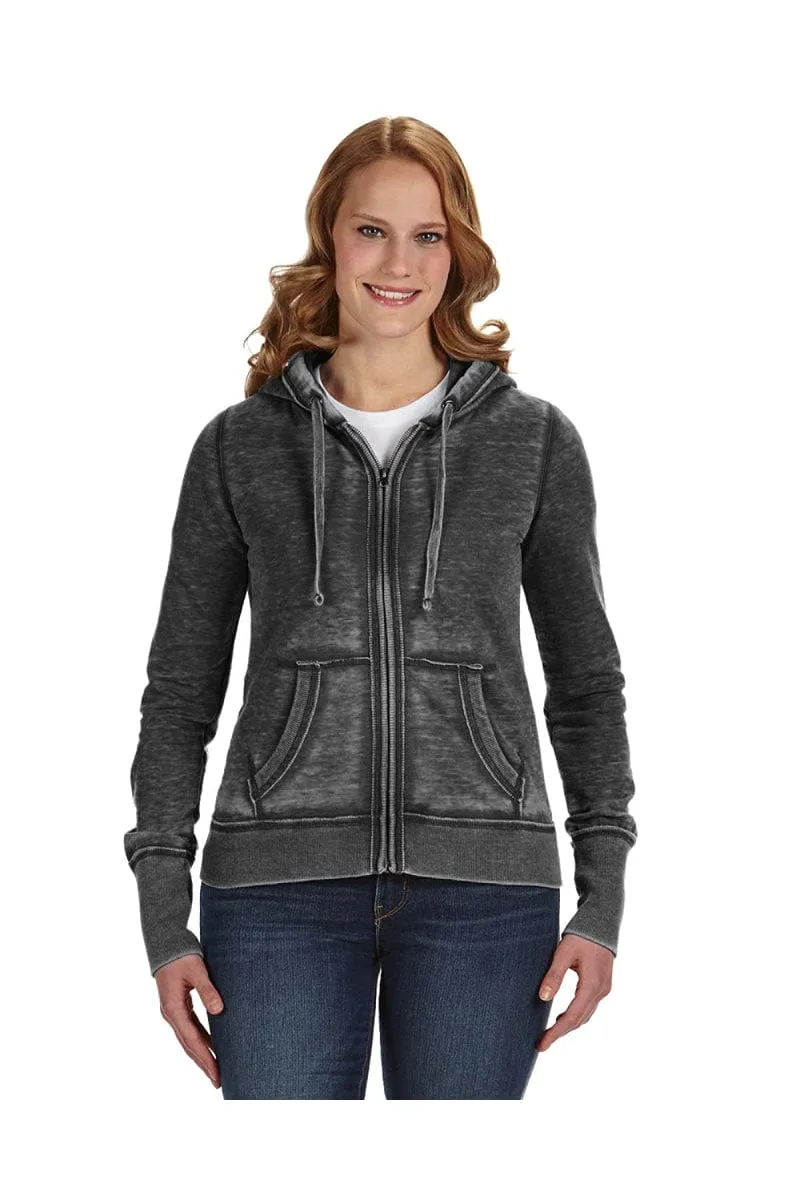 J America JA8913: Ladies' Zen Full-Zip Fleece Hood
