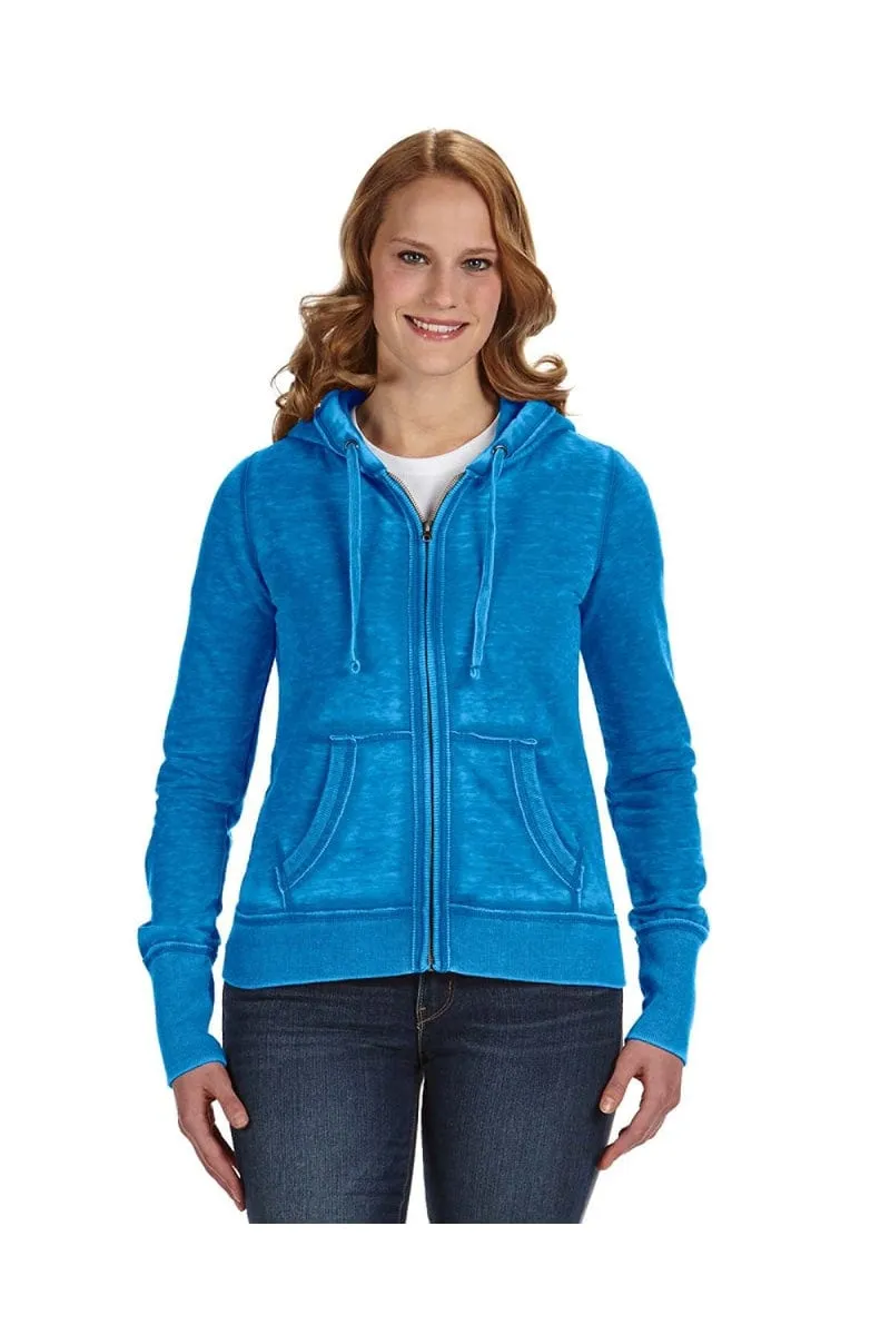 J America JA8913: Ladies' Zen Full-Zip Fleece Hood