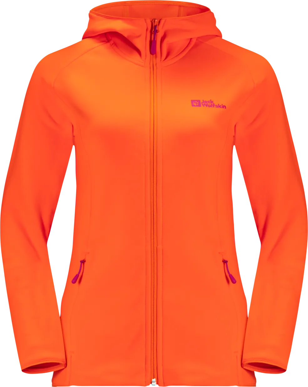 Jack Wolfskin Women&#x27;s Baiselberg Hooded Full Zip Vibrant Orange | Buy Jack Wolfskin Women&#x27;s Baiselberg Hooded Full Zip Vibrant Orange here | Outnorth