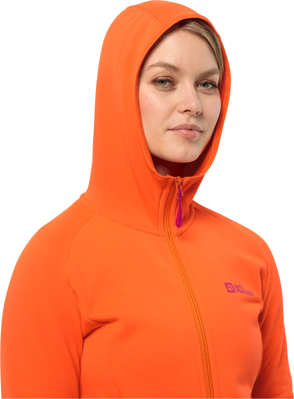 Jack Wolfskin Women&#x27;s Baiselberg Hooded Full Zip Vibrant Orange | Buy Jack Wolfskin Women&#x27;s Baiselberg Hooded Full Zip Vibrant Orange here | Outnorth