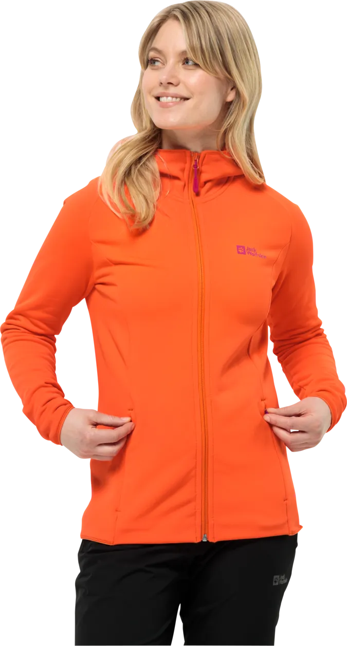 Jack Wolfskin Women&#x27;s Baiselberg Hooded Full Zip Vibrant Orange | Buy Jack Wolfskin Women&#x27;s Baiselberg Hooded Full Zip Vibrant Orange here | Outnorth