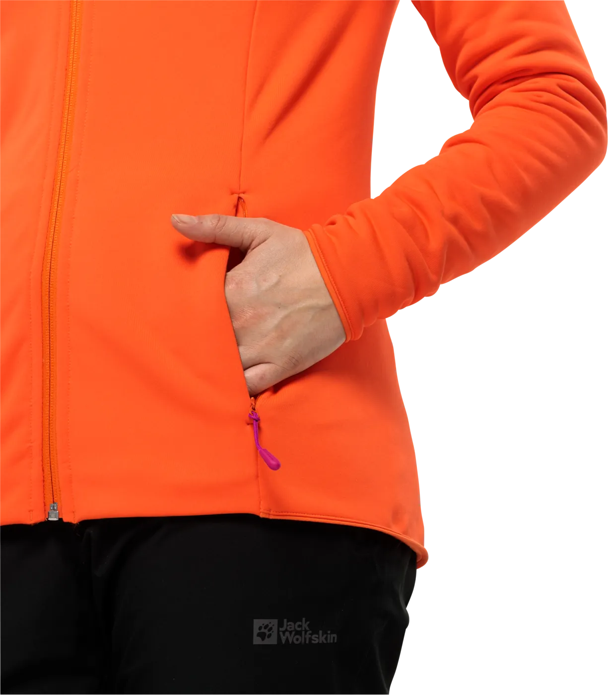Jack Wolfskin Women&#x27;s Baiselberg Hooded Full Zip Vibrant Orange | Buy Jack Wolfskin Women&#x27;s Baiselberg Hooded Full Zip Vibrant Orange here | Outnorth