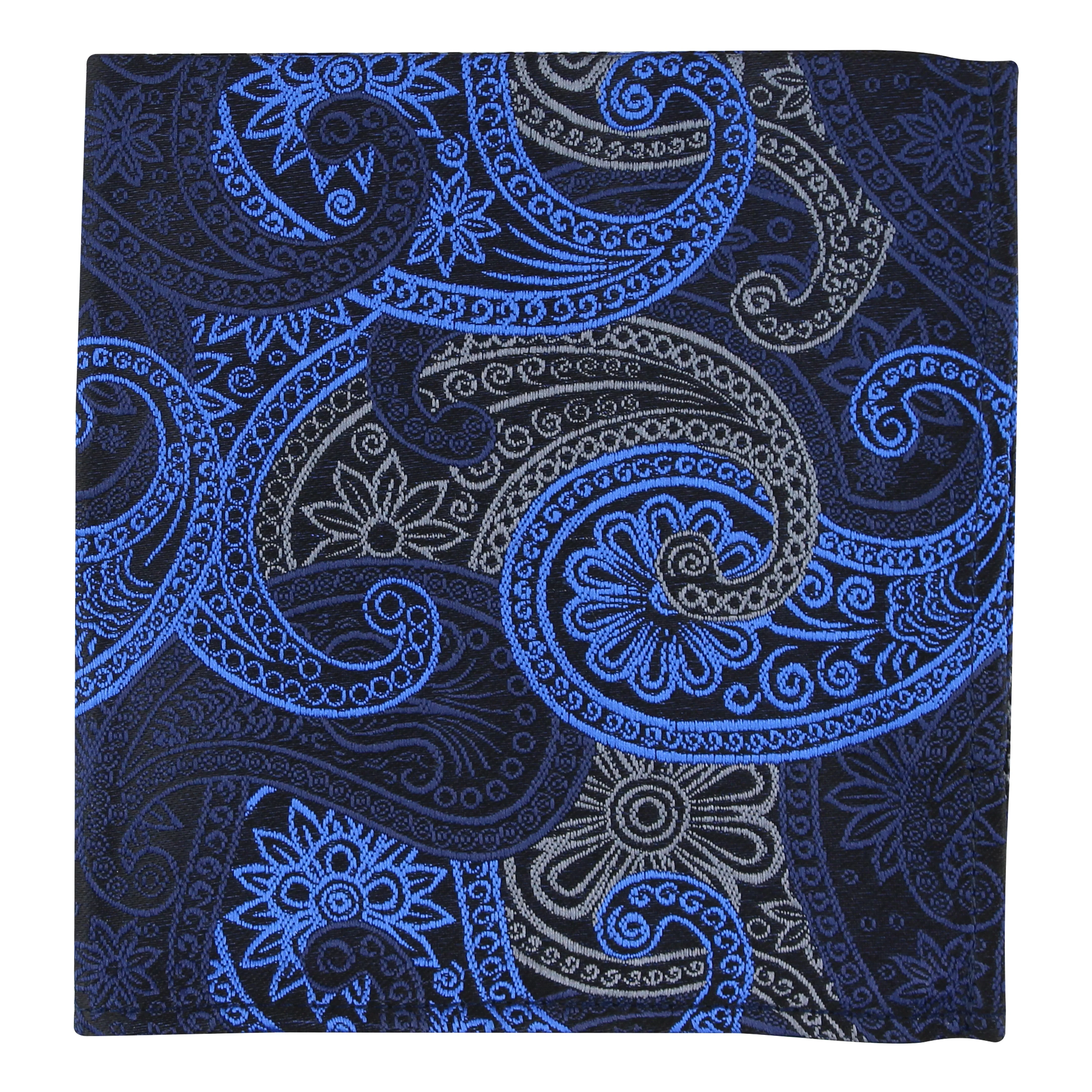 Kovove The Paisley Fever Blue Pocket Square For Men