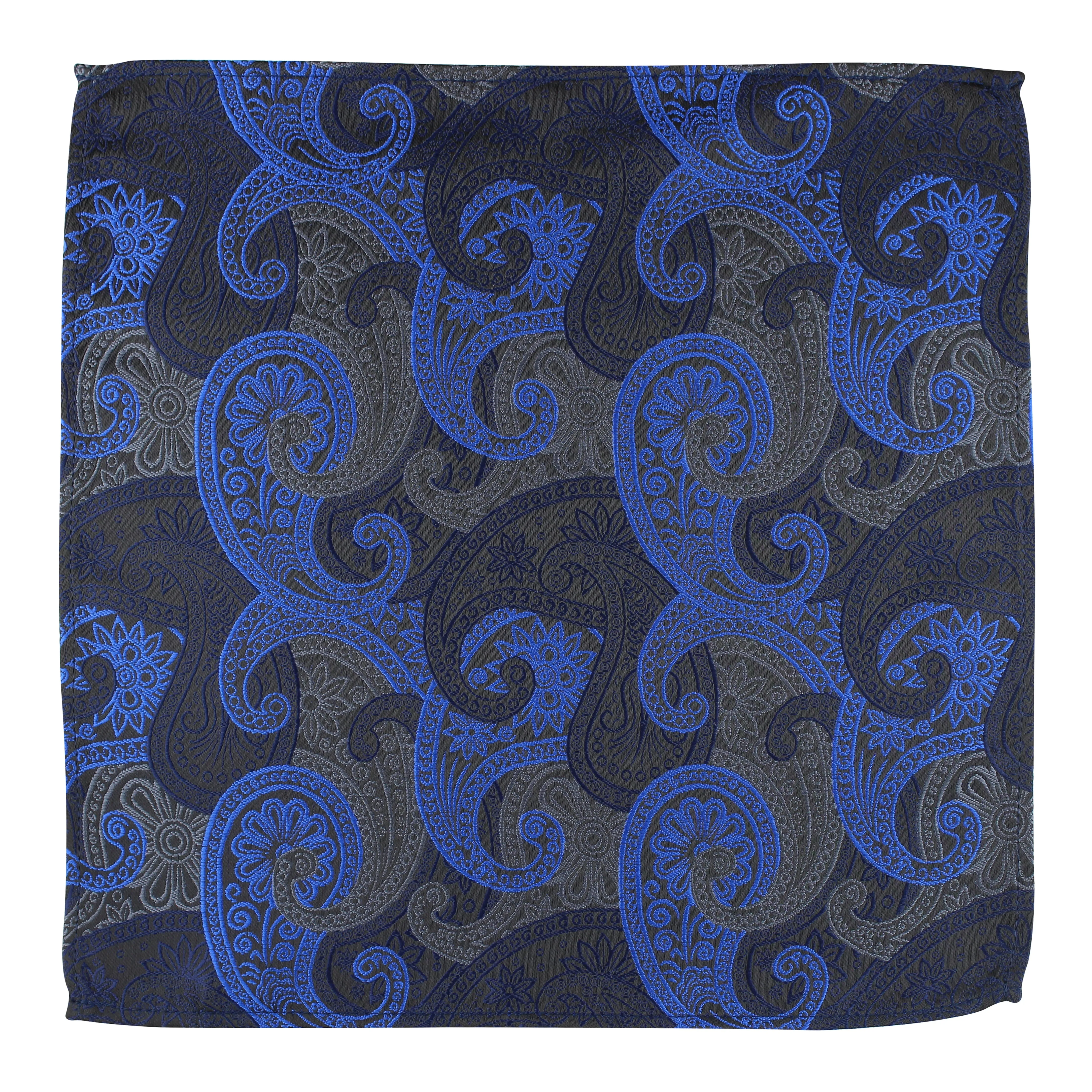 Kovove The Paisley Fever Blue Pocket Square For Men