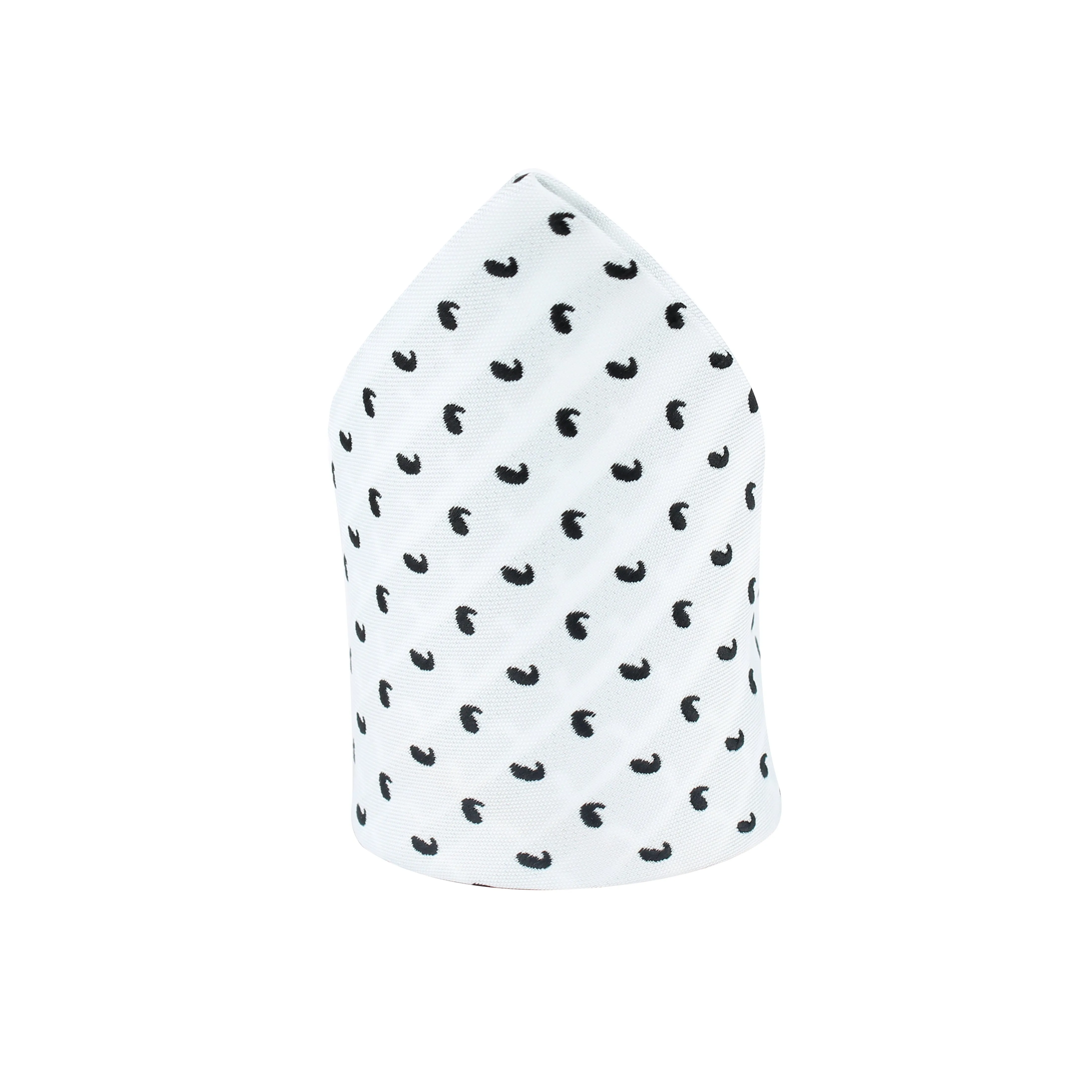 Kovove White Paisley Pocket Square For Men