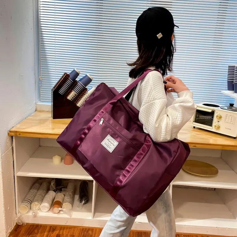 Large Capacity Travel Bag Nylon Waterproof Fitness Clothing Shoulder Bag For Women Yoga Training Sport Bags Daily Handbag 2021