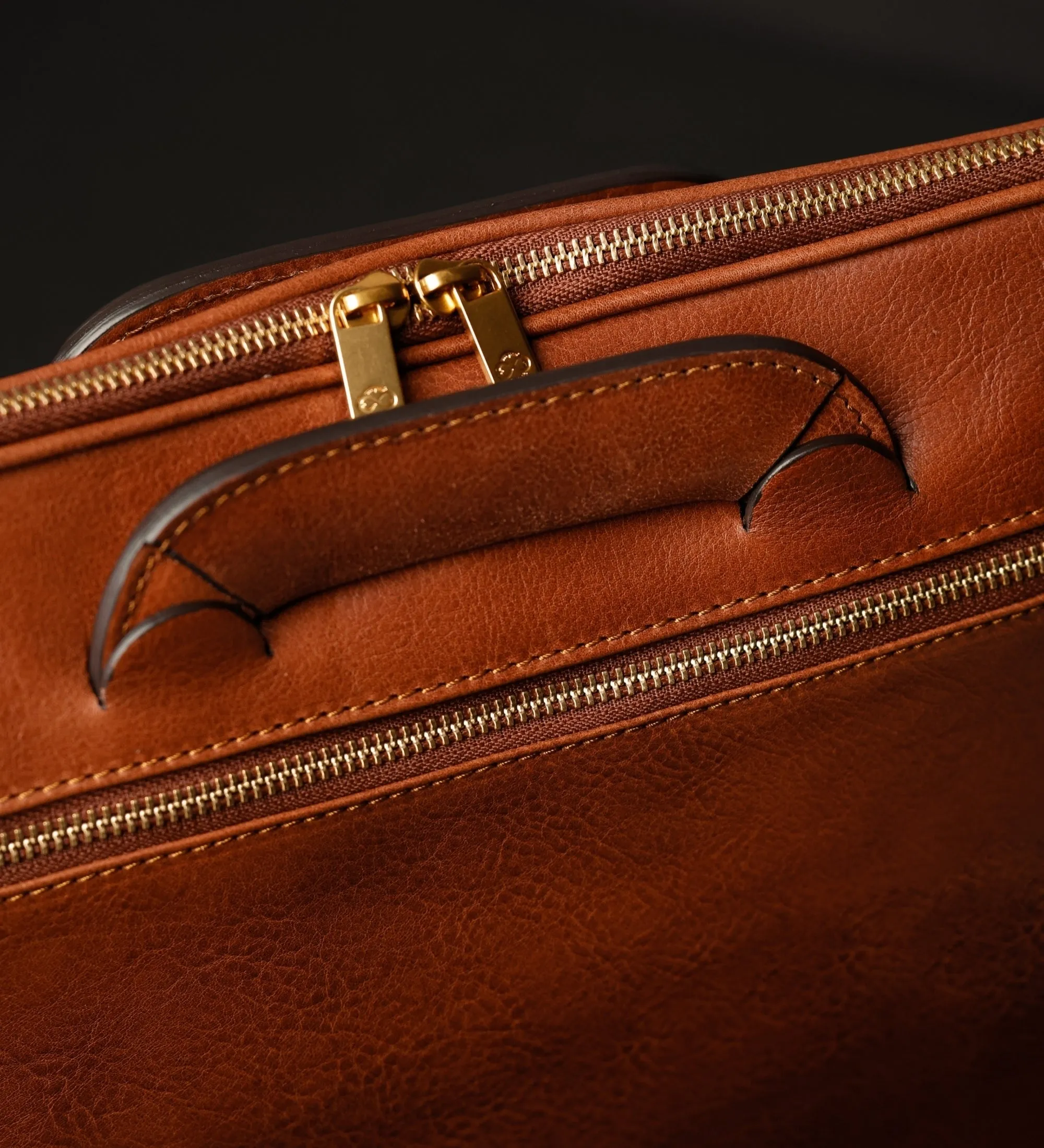Leather Briefcase Laptop Bag - Brave New World