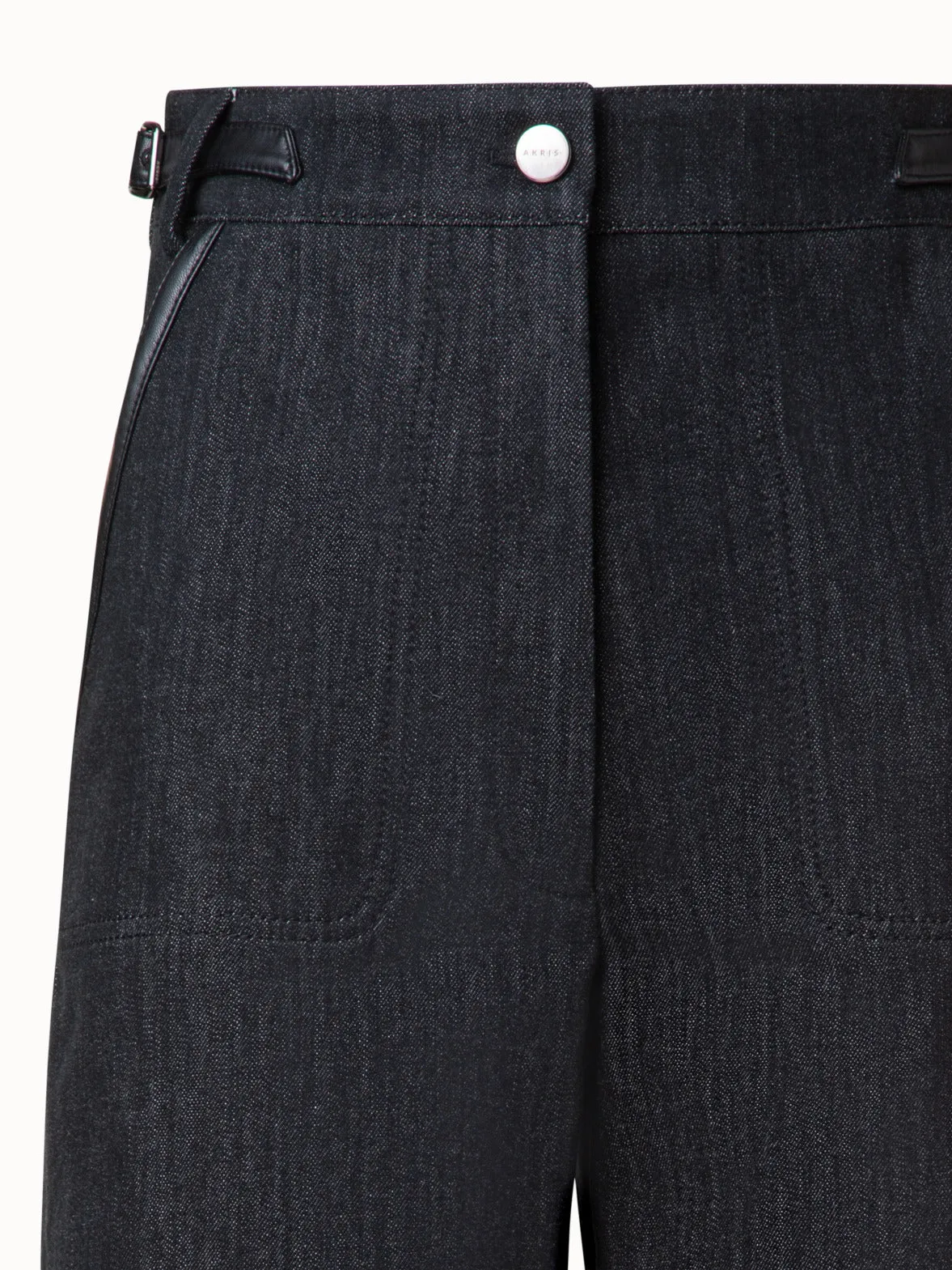 Long Bermuda Pants in Cotton Denim Stretch
