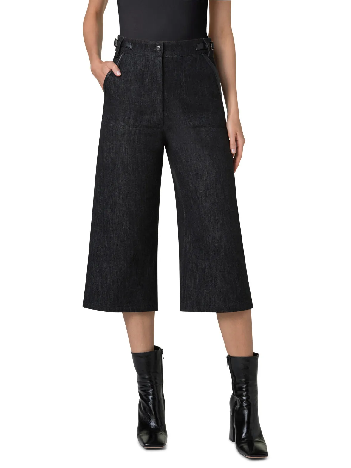 Long Bermuda Pants in Cotton Denim Stretch