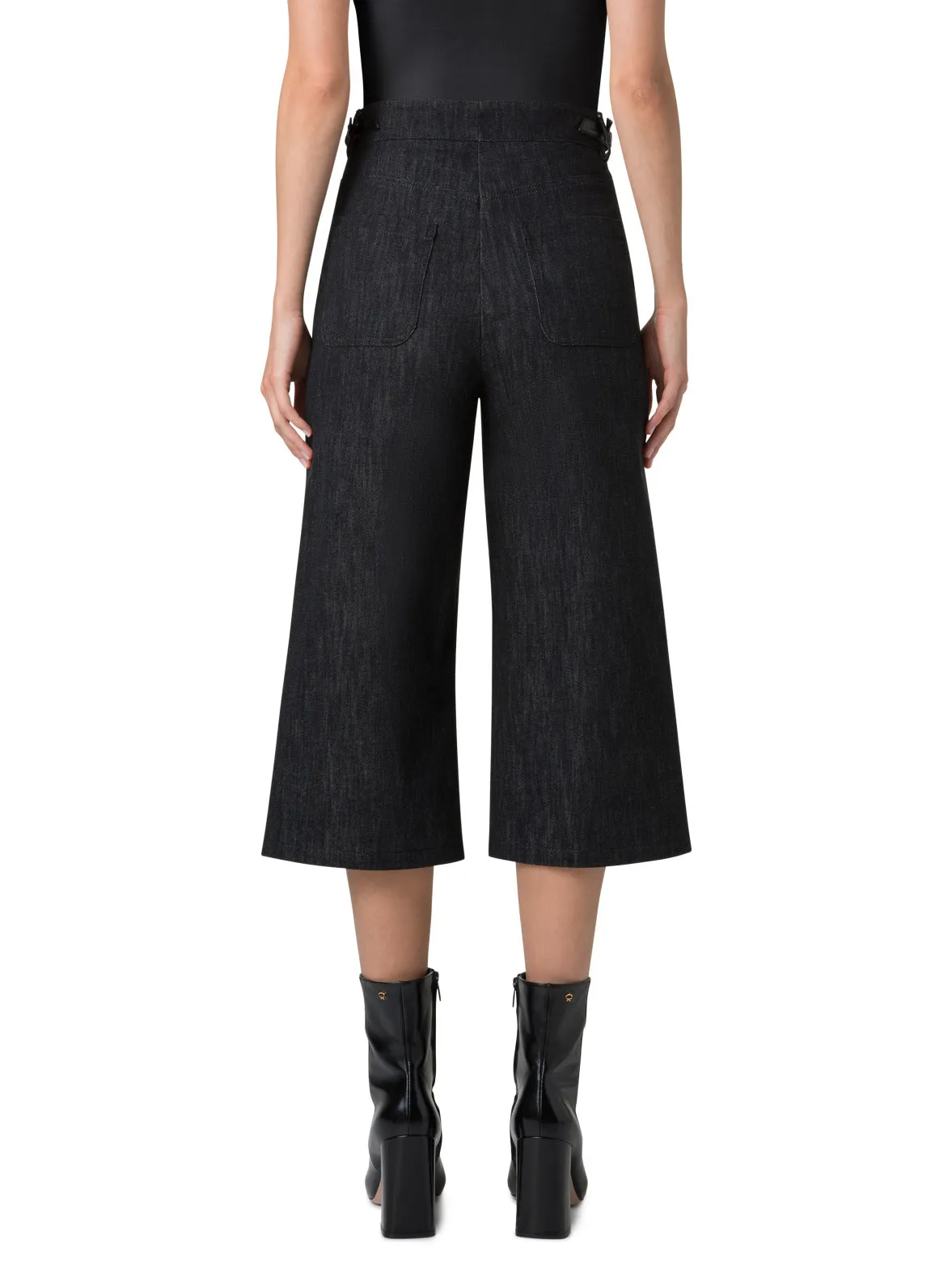 Long Bermuda Pants in Cotton Denim Stretch