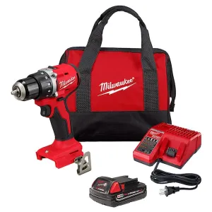 M18 18V Lithium-Ion Brushless Cordless 1/2 in. Compact Drill/Driver Kit - Battery, Charger & Tool Bag