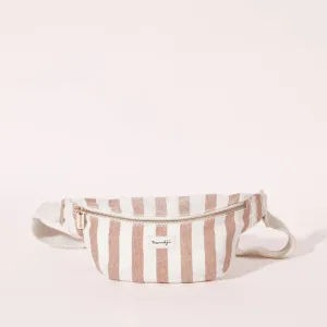 Maradji Nicole Striped Cotton Fanny Pack in Rose