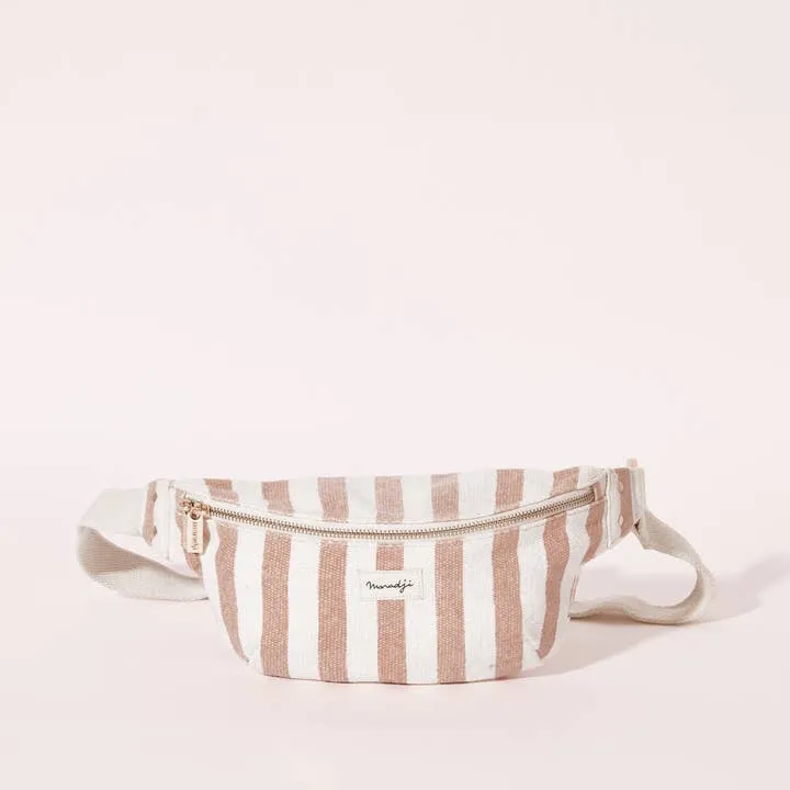 Maradji Nicole Striped Cotton Fanny Pack in Rose