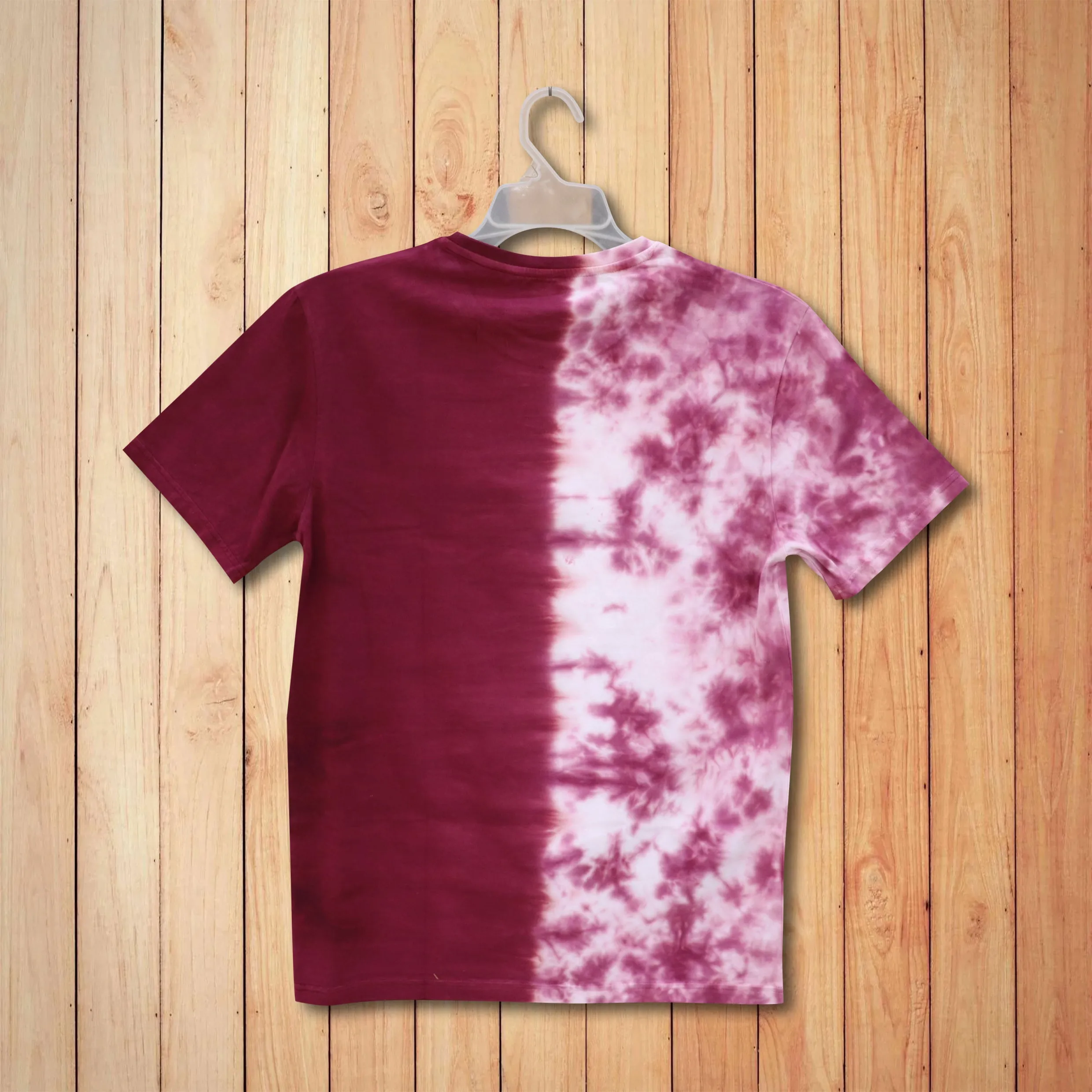 Men Tie Dye Round Neck Regular Fit Casual Tshirt Combo Pack of 2 (Red, Blue)