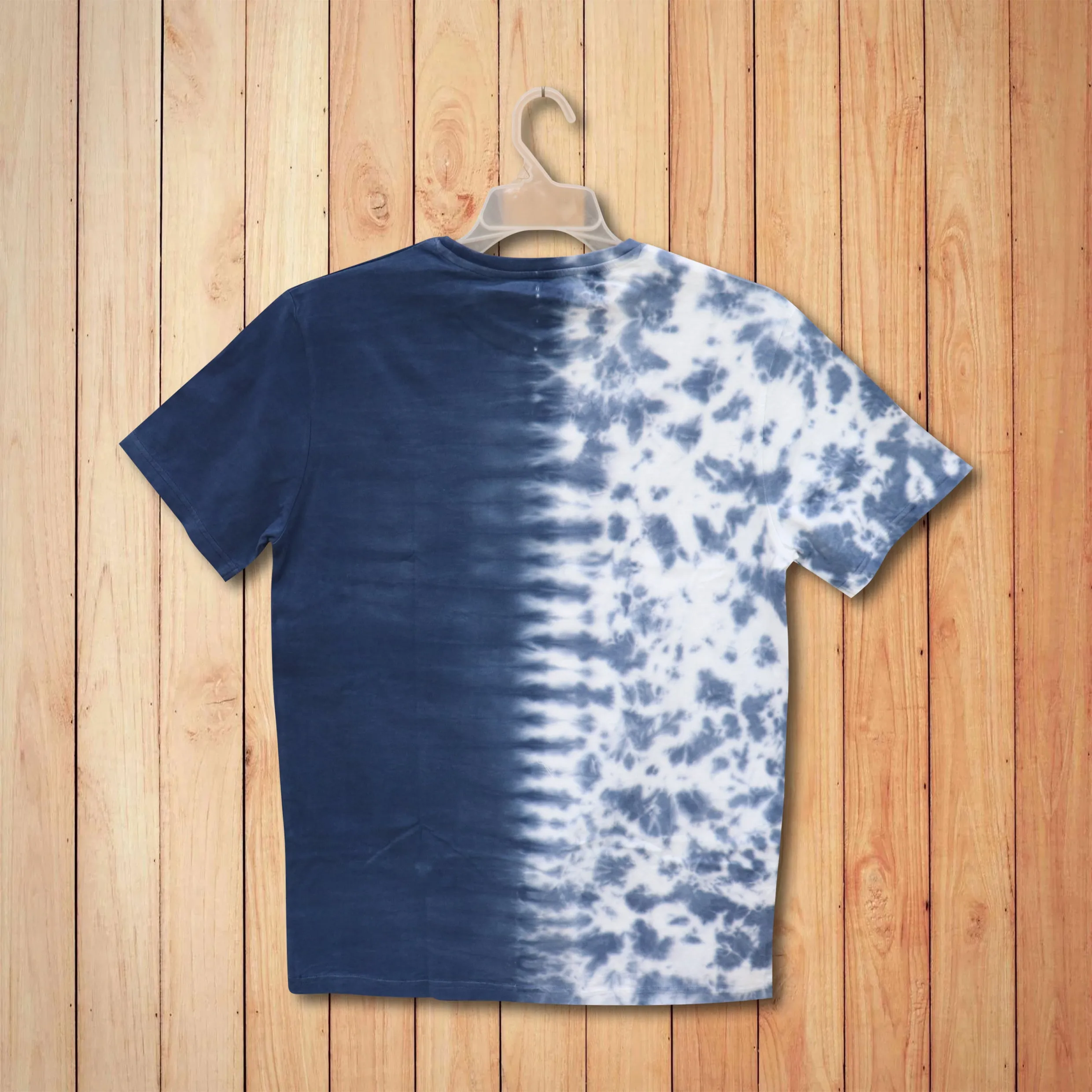 Men Tie Dye Round Neck Regular Fit Casual Tshirt Combo Pack of 2 (Red, Blue)
