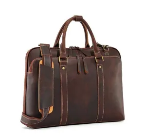 Men's Leather  Briefcase Portfolio Messenger Bag Highend Vintage