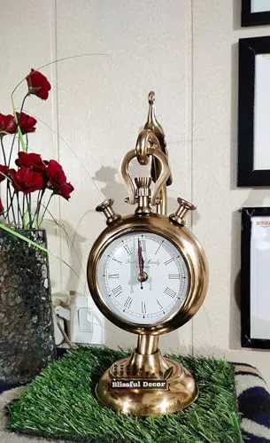Metal Table Clock Aluminum -Gold Table Clock,Housewarming Gift,Home Decor