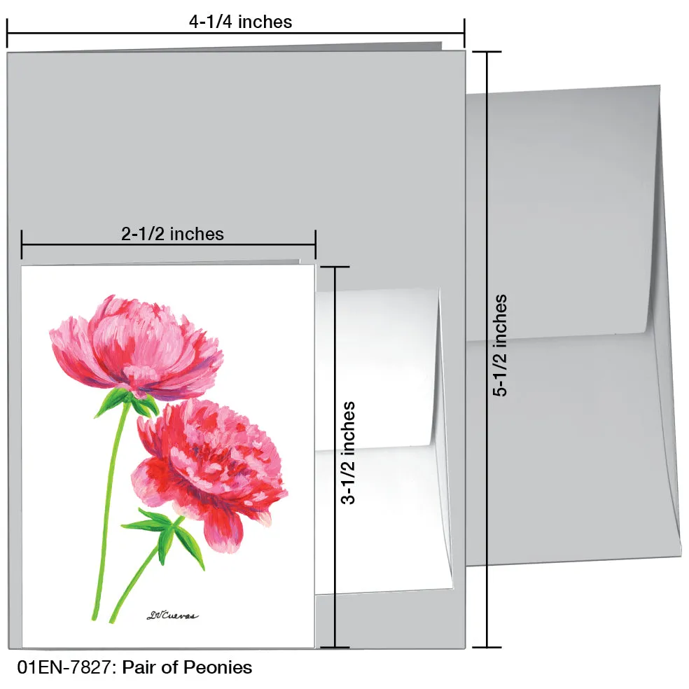 Pair Of Peonies, Greeting Card (7827)