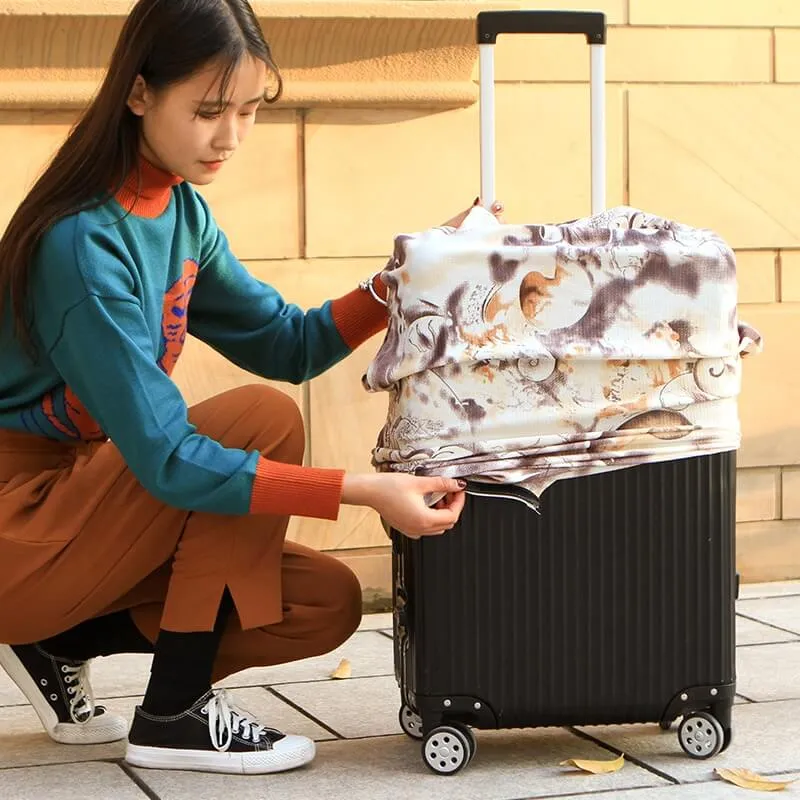 Pastel Red Floral Merci Beaucoup | Standard Design | Luggage Suitcase Protective Cover
