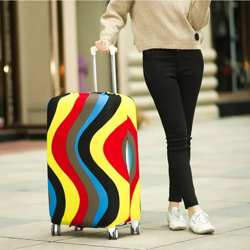 Pastel Red Floral Merci Beaucoup | Standard Design | Luggage Suitcase Protective Cover