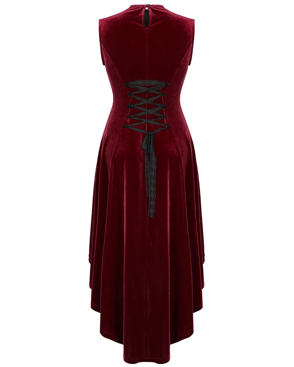 Punk Rave Scarlet Seduction Gothic Evening Dress - Red