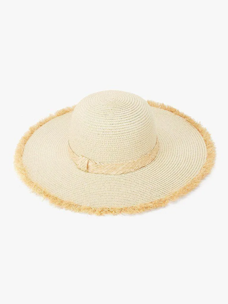 Raw Edge Straw Hat