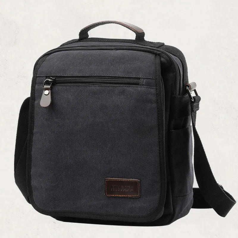 Retro Canvas Messenger Bag Multifunctional Business Crossbody Bag for Men
