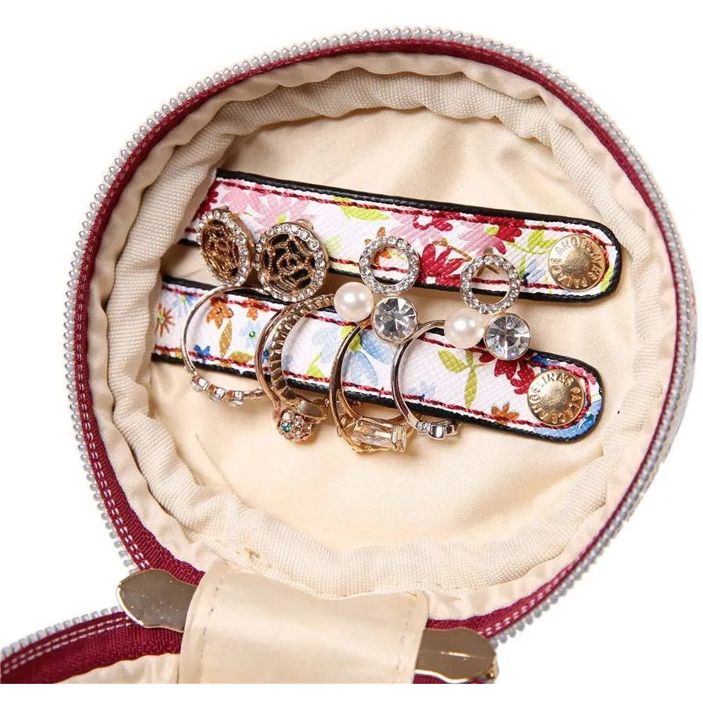 Round Jewelry Case Blossom Wine