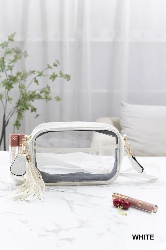 STADIUM CLEAR PU CROSSBODY SHOULDER CAMERA BAG