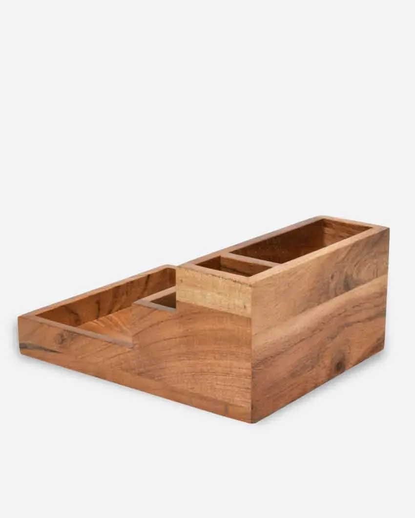 Staircase Acacia Wood Organizer | 8 x 6.5 x 3.5 inches