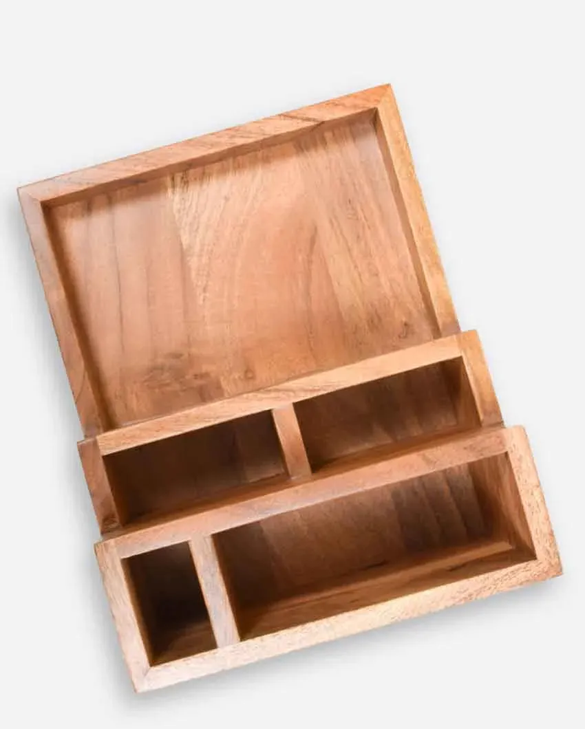 Staircase Acacia Wood Organizer | 8 x 6.5 x 3.5 inches