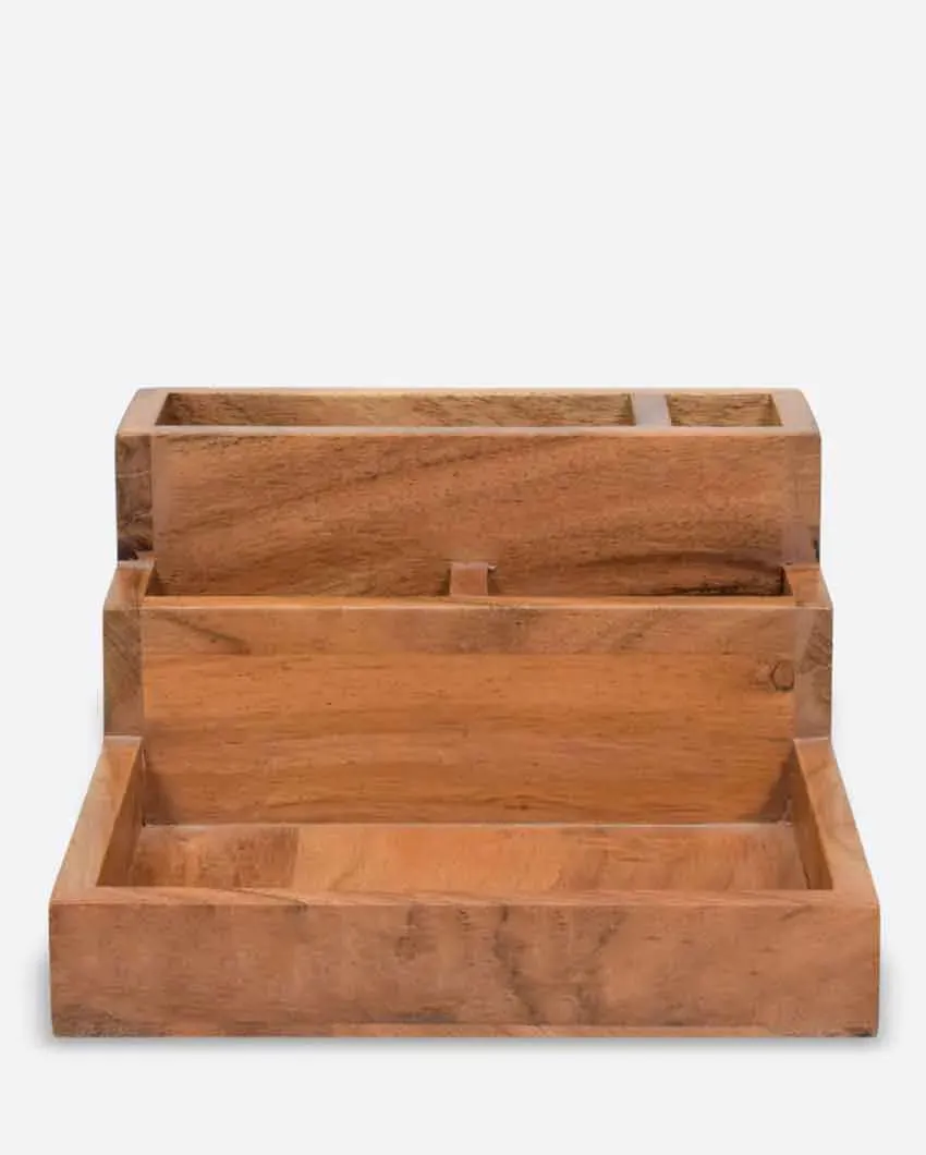 Staircase Acacia Wood Organizer | 8 x 6.5 x 3.5 inches