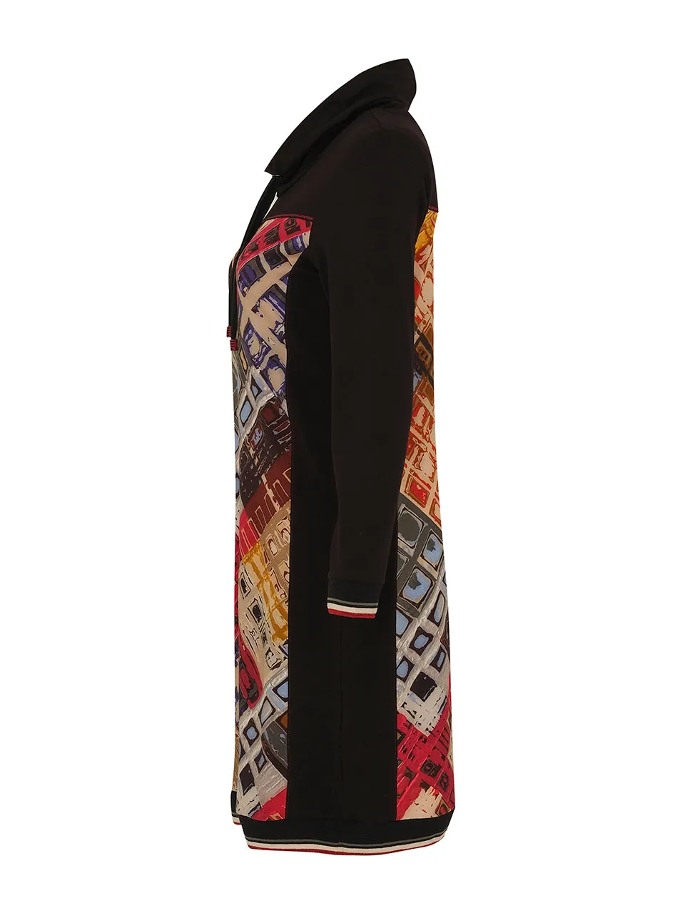 VIBRANT MANHATTAN DRAWSTRING NECK DRESS