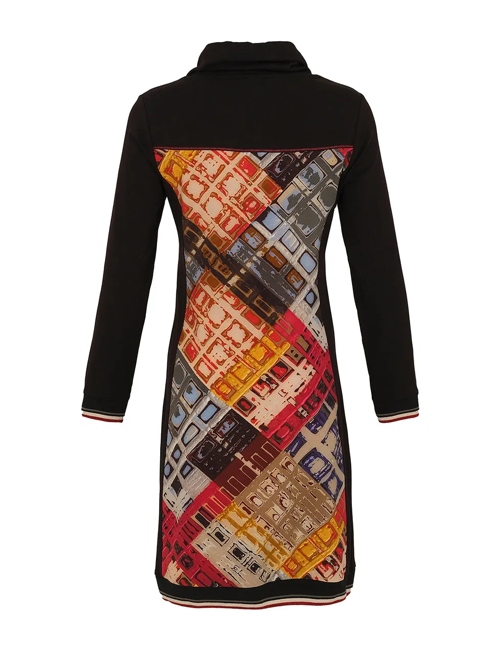 VIBRANT MANHATTAN DRAWSTRING NECK DRESS