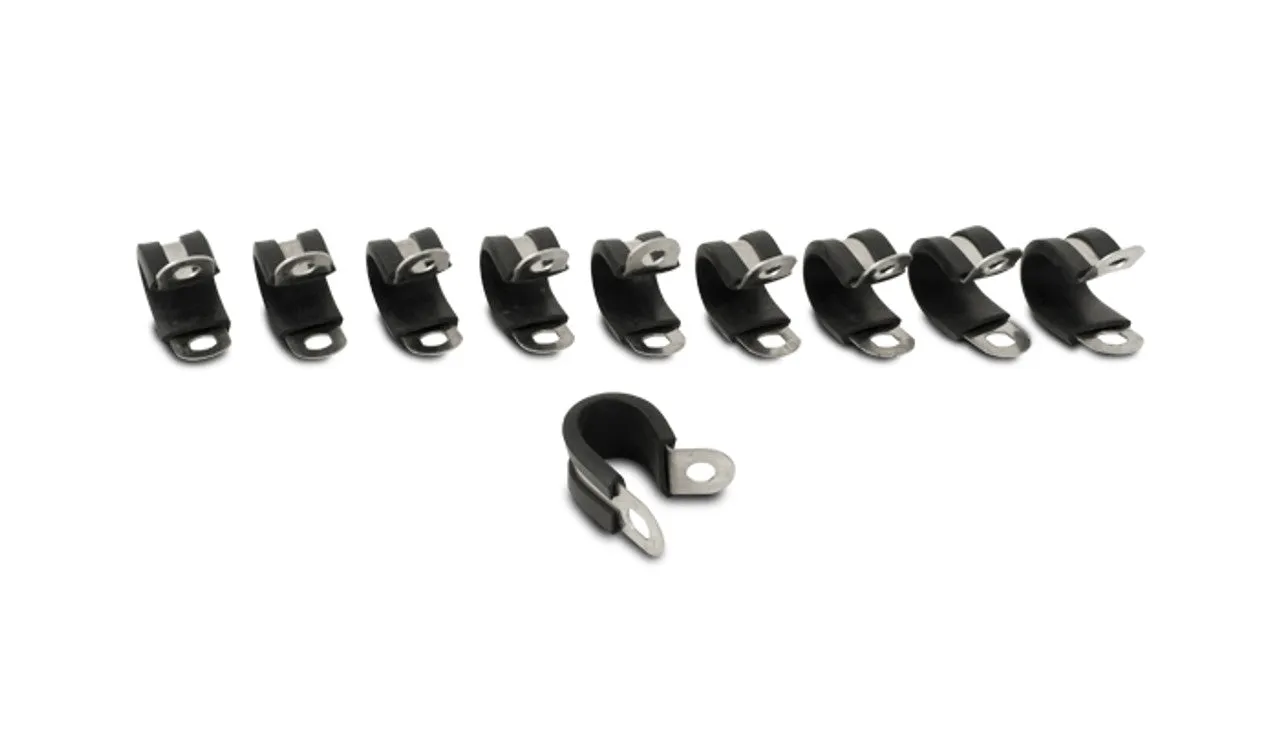 Vibrant Stainless Steel Cushion P-Clamp for 1.125" O.D. Hose - Pack of 10  - 17198