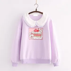 Whipped Cream on Cherry Pie Bunny Sweater Top Kawaii Academia Y2K Cottagecore Coquette Fairycore Dollette Princesscore