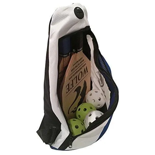 Wolfe Professional Pickleball Sling Bag - Crossbody Backpack For Women & Men - Zipper Pockets With Headphone Anti-Theft Wire Bag (Pink)